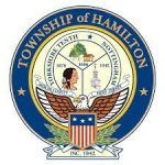 Township of Hamilton, New Jersey seal featuring a circular design with historical dates and imagery.