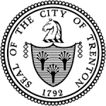 Seal of the City of Trenton, featuring a horse and stylized plants, dated 1792.