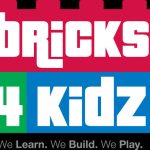 Bricks 4 Kidz logo featuring red and blue blocks with the text "bricks 4 kidz" and tagline.
