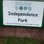 Sign for Independence Park, operated by Hopewell Township Parks & Recreation Department.