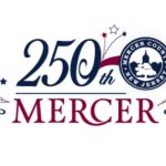 250th Mercer County, New Jersey anniversary logo with stars and banners.