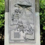 Bronze plaque commemorating the Martian Landing Site in Grover's Mill, New Jersey.