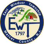 Seal for East Windsor Township, Mercer County, New Jersey, featuring a townscape and date 1797.